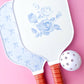 Blue Bow Floral Pickleball Paddle 