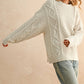 ROUND NECK CABLE KNITTED TOP