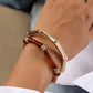 Alun 18K Gold Non-Tarnish Bamboo Resin Bangle Set