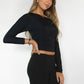 MARCELLE Asymmetric Slouchy Long Sleeve Top
