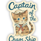 Captain of the Chaos Ship Sticker – Sailor Cat Design