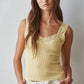 Knit Seamless Ribbed Tank Top with Lace Trim