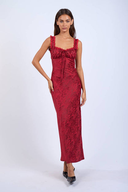 Satin Ruched Bust Sleeveless Open Back