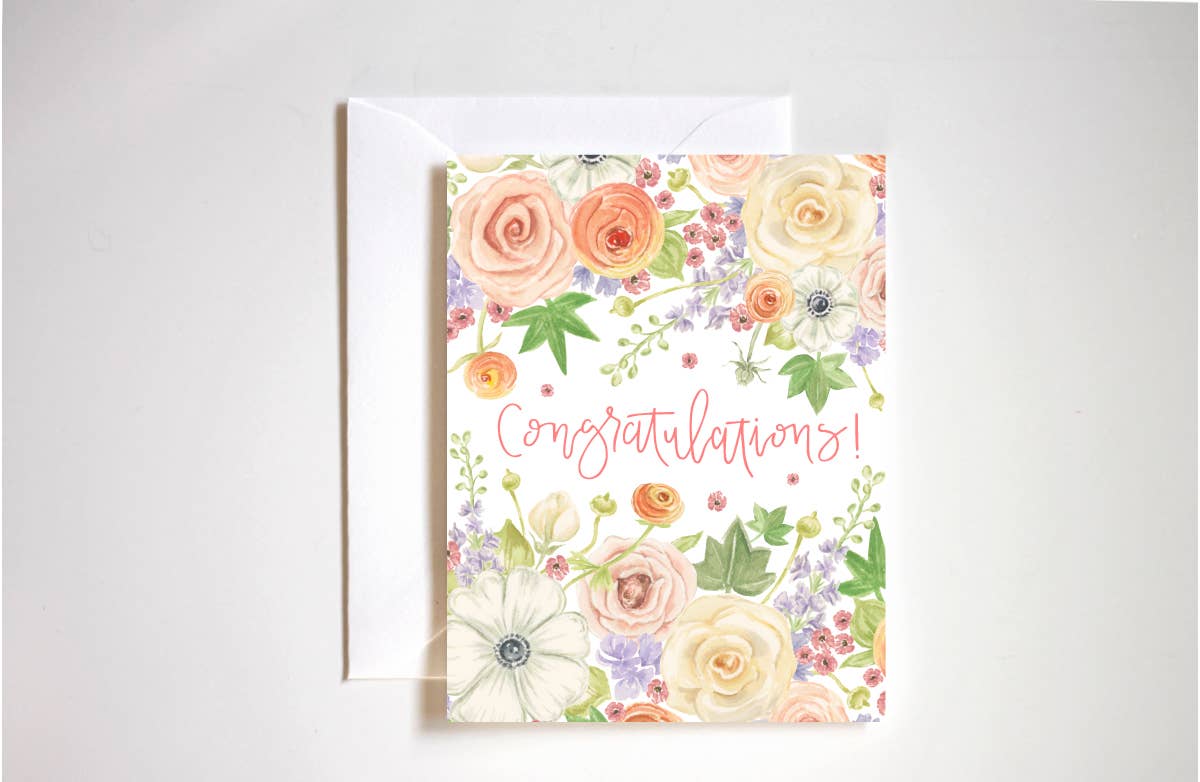 Floral congratulations card