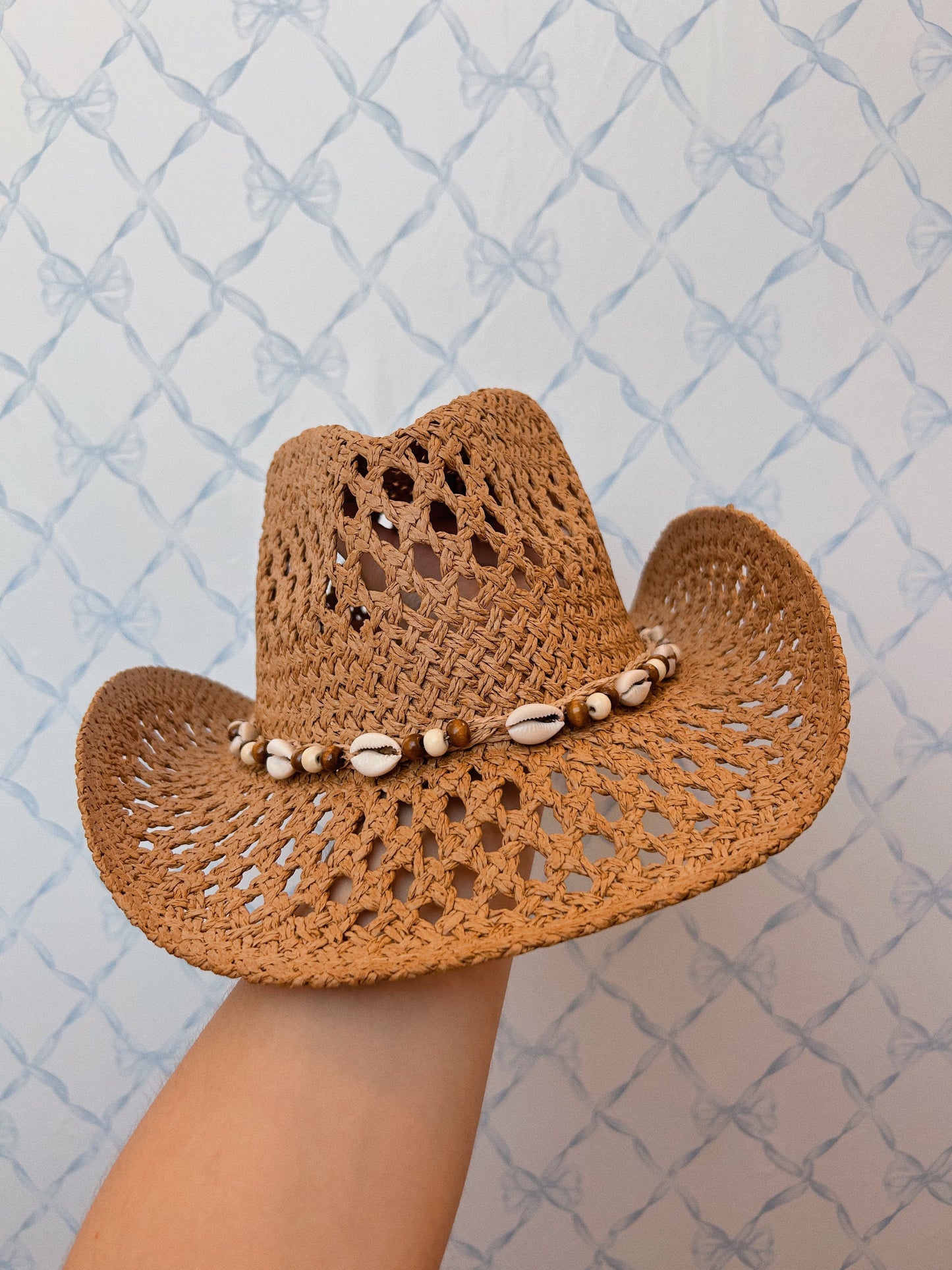 Seashell Cowgirl Hat-Tan