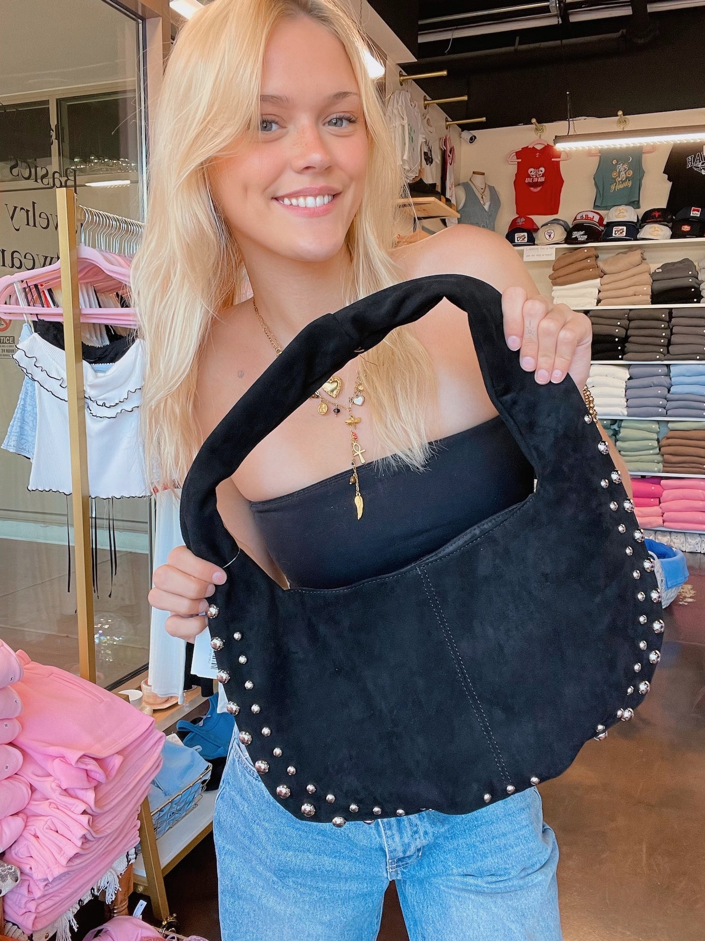 Studded Velvet Bag