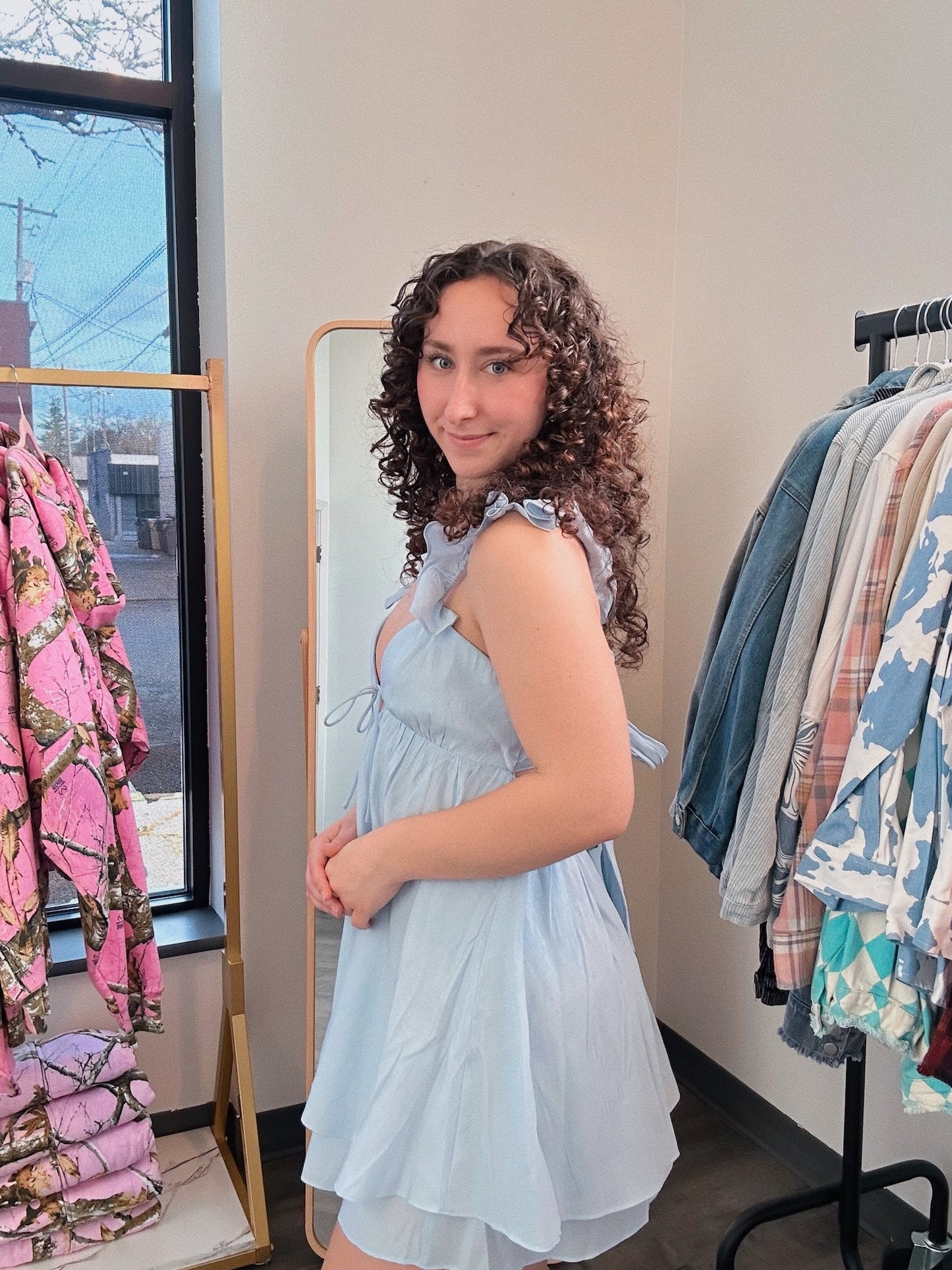 Ice Blue Mini Dress