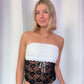 Long Lace Strapless Top