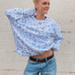 Blue Floral Crewneck