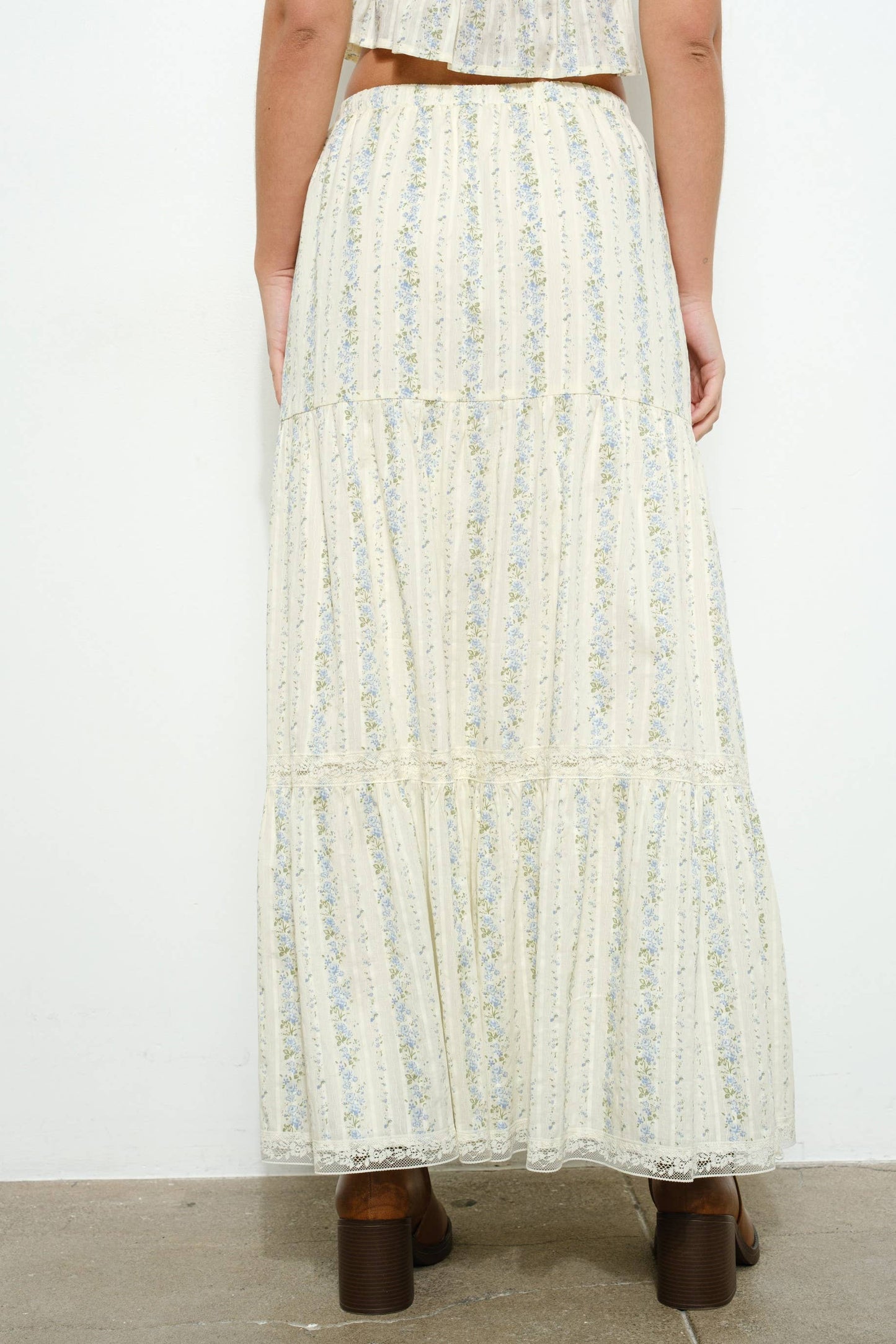 Cream Cottage maxi Skirt