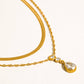 Dorielle 18K Gold Non-Tarnish Layered Teardrop Necklace