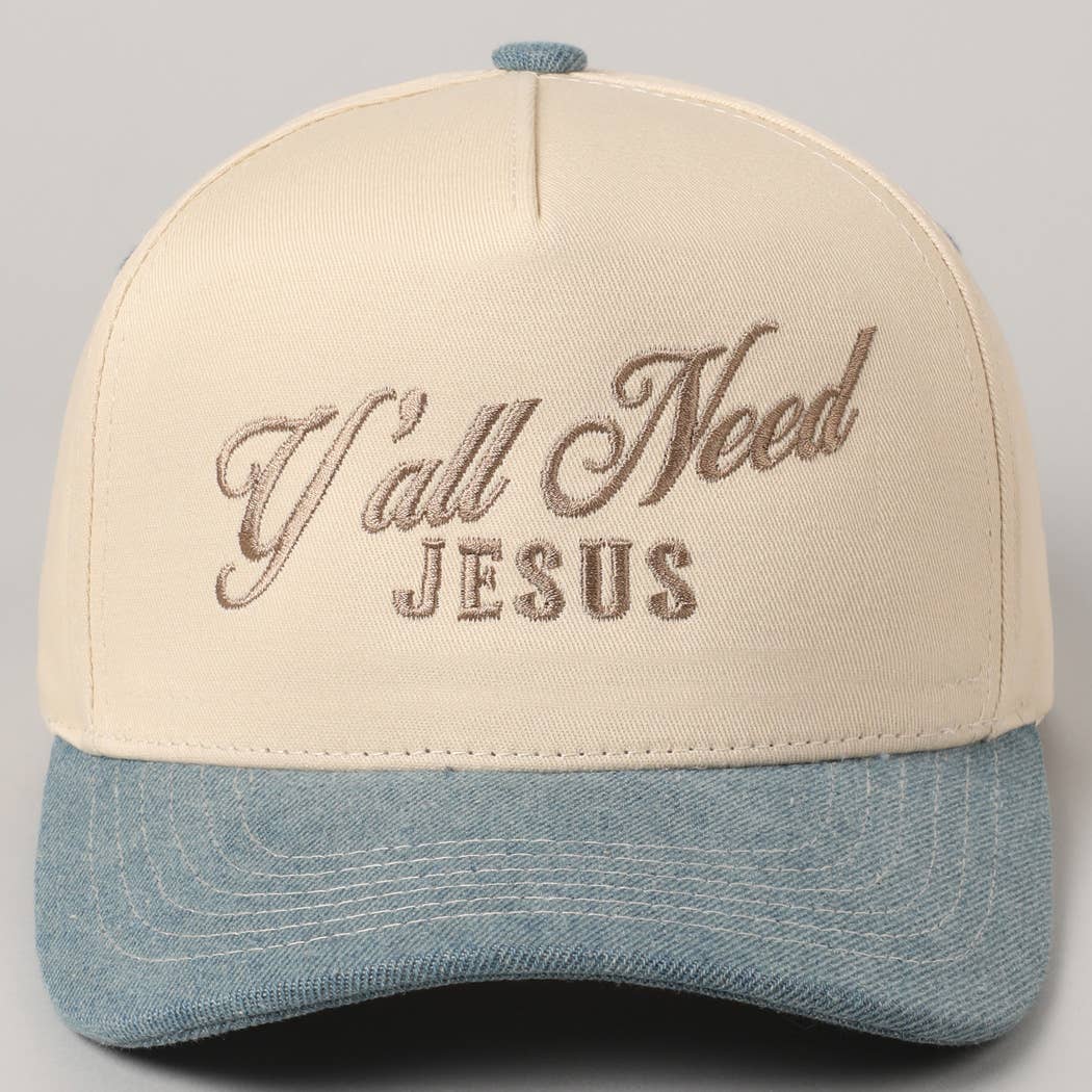 Y'all Need Jesus Lettering Embroidered Trucker Hat