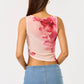 Mesh Floral Print Sleeveless Top