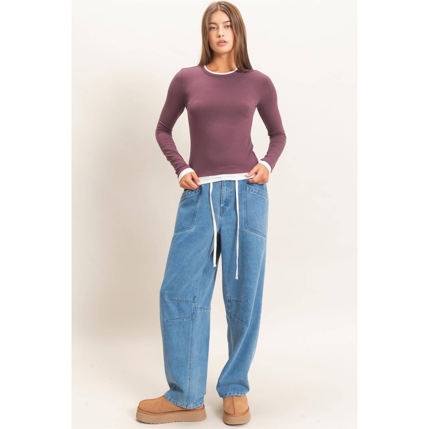 Layered Effect Long Sleeve Top