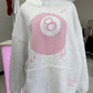 Pearl Grey Lucky You 8 Ball Embroider Hoodie
