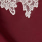 Lace Trim Burgundy Top