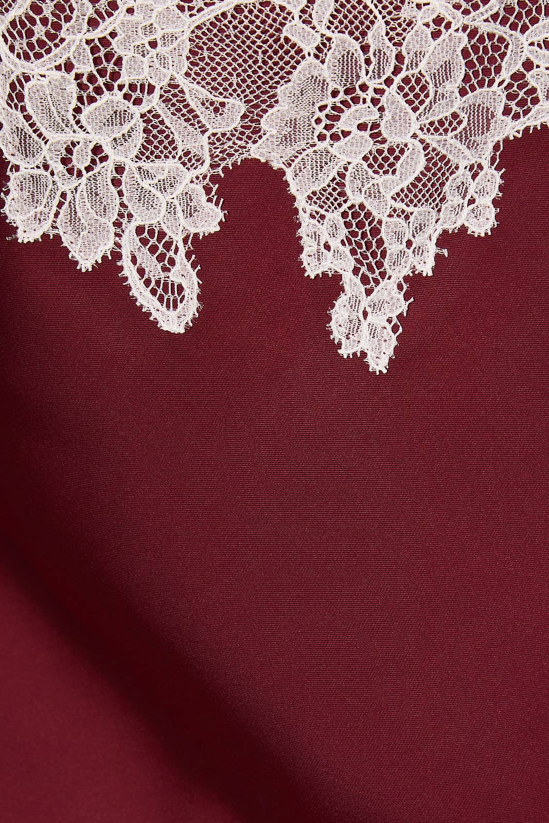 Lace Trim Burgundy Top