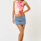 Mesh Floral Print Sleeveless Top