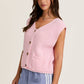 Pink Button Knit Sweater Vest