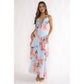Flower V-Neck Tiered Maxi Dress