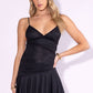 Black Lace Contrast Cami Mini Dress