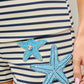 Striped Starfish Beaded Shorts