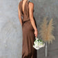 Halter Satin Maxi Dress
