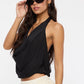 SOLID COLOR V-NECK TOP