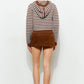 Stripped Hoodie Cardigan