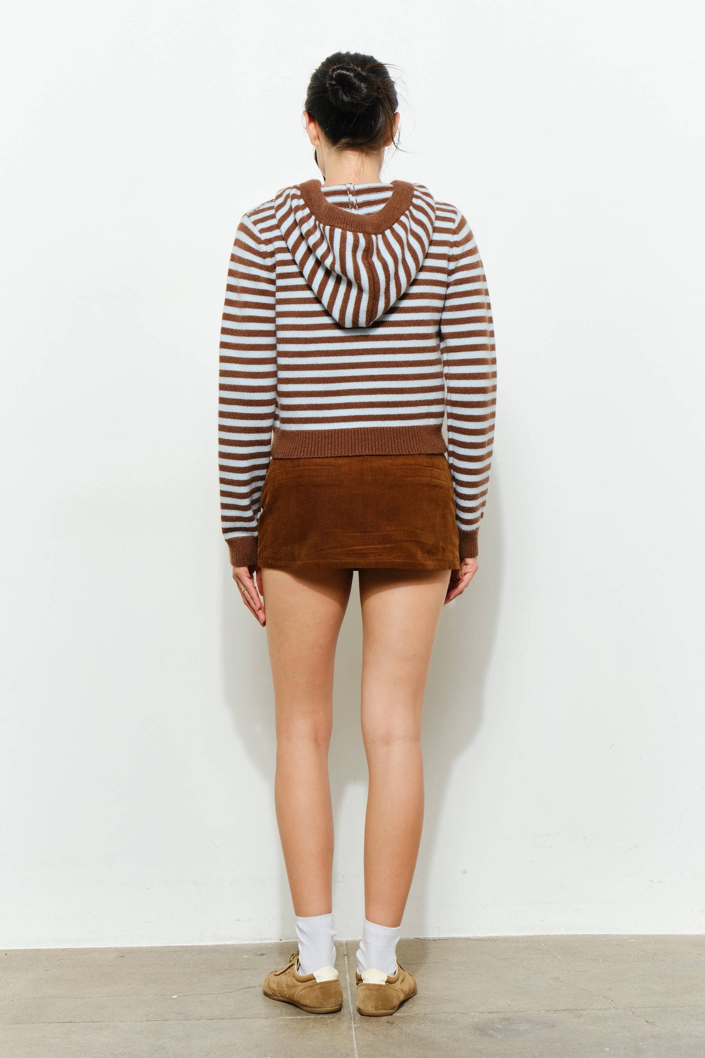 Stripped Hoodie Cardigan