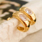 Aliénor 18K Gold Non-Tarnish CZ Classic C Hoop Earring