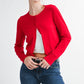 Ribbed Button-Up Knit Cardigan
