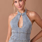 Open Back Denim Vest