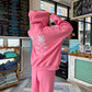 Hibiscus Pink Tropical Embroider Hoodie