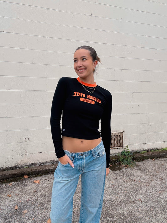 Black Oregon State Long Sleeve
