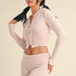 Slim Fit Zip Up Knit Sweater Hoodie
