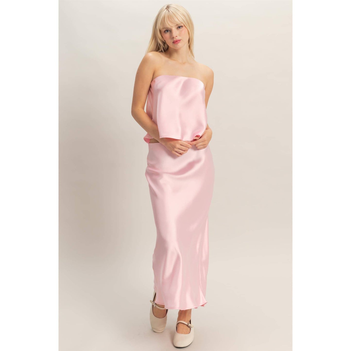 Satin Strapless Tube Top