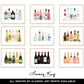 Champagne Bottles Illustration - Art Print