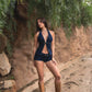 REVERIE Low Rise Denim Micro Shorts