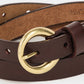 Circle Buckle Leather Belt