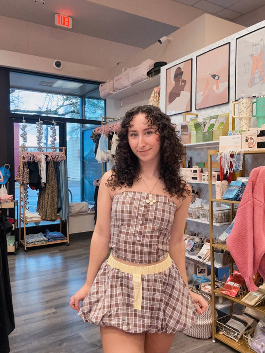 Checkered Tube Top