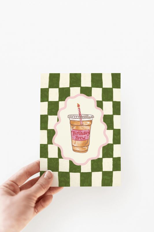 Birthday Brew Iced Coffee Coquette Caffeine Greeting Card