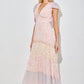 Deep V Print Lace Maxi dress