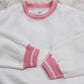 White & Pink Crew Neck