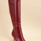 Croc Pattern Patent Finished Pointed Heel Boot