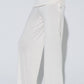 Cinched Waist Flare Knit Pants