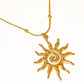 Taiyo Non-Tarnish Boho Sun Necklace: 18K Gold