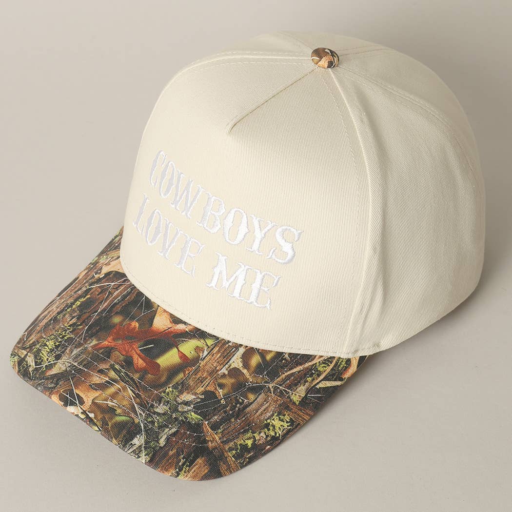Cowboys Love Me Embroidery Camo Two-Tone Cap