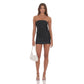 Polka Dot Mesh Strapless Skirt