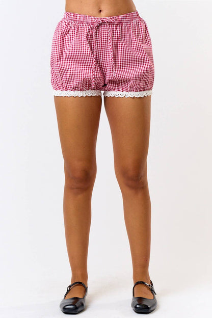 Gingham Lace Bloomer Shorts